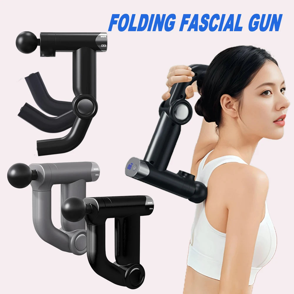Folding Deep Tissue Massage Gun with 32 Speeds for Neck, Back & Legs