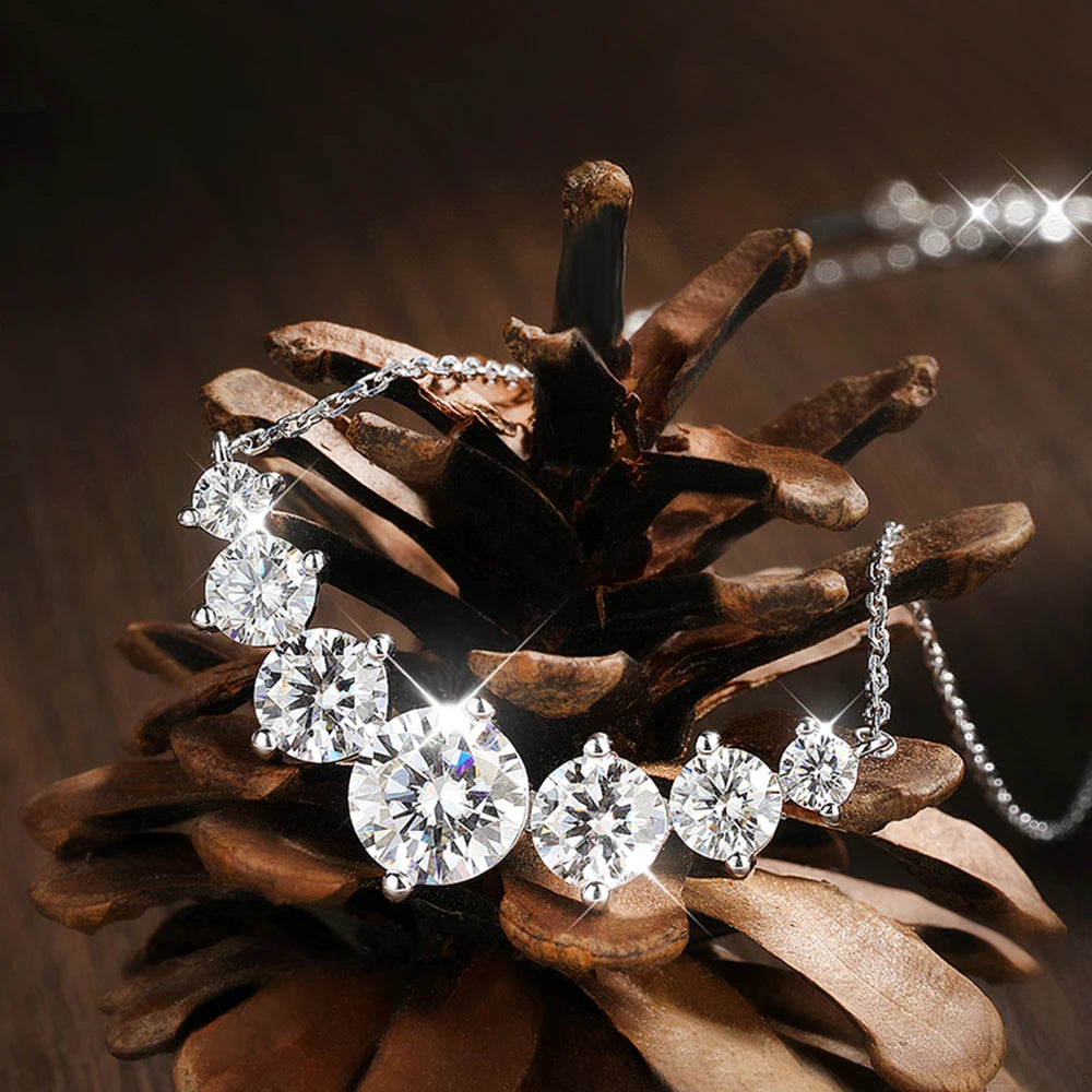 K.NOBSPIN Moissanite Wedding Necklace 925 Sterling Silver 18K White Gold Plated Certified Fine Jewelry | Primesmarket