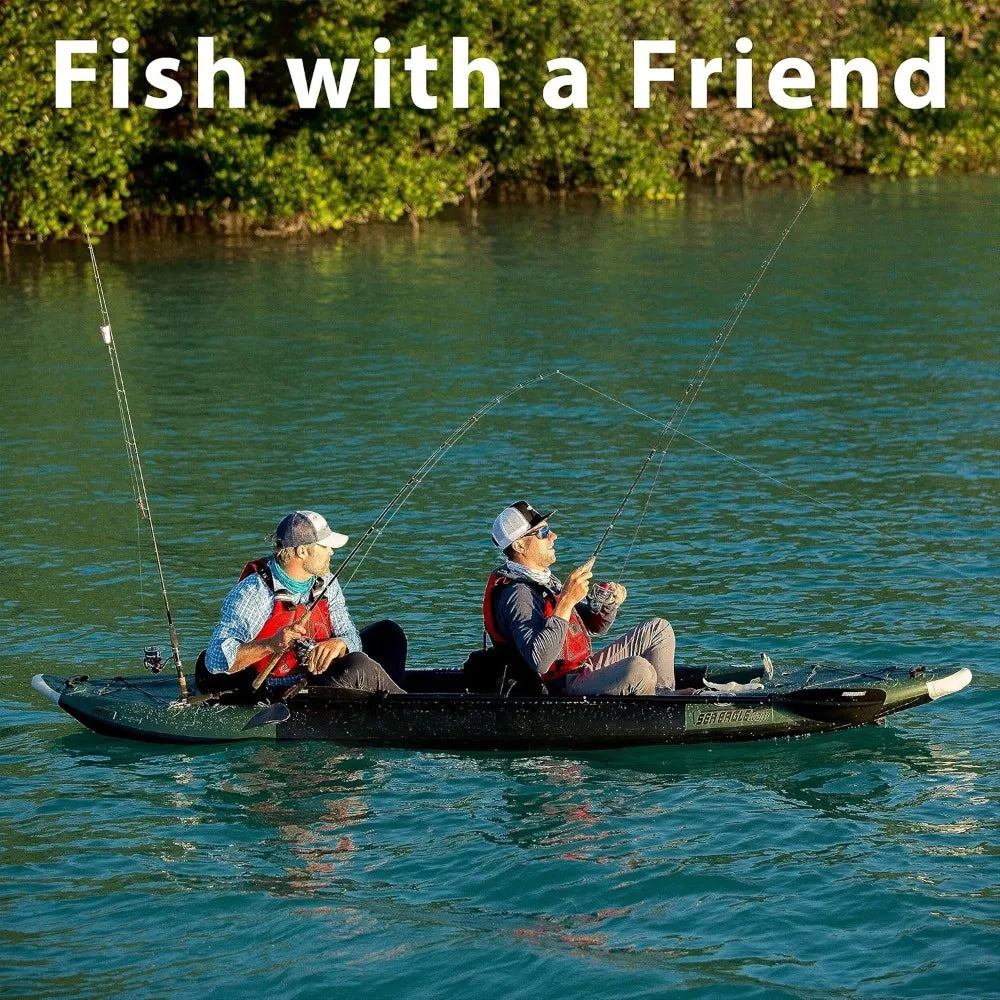 Sea Eagle 385FTA Fasttrack Angler Inflatable Fishing Kayak - 1-2 Person, Hunter Green | Primesmarket