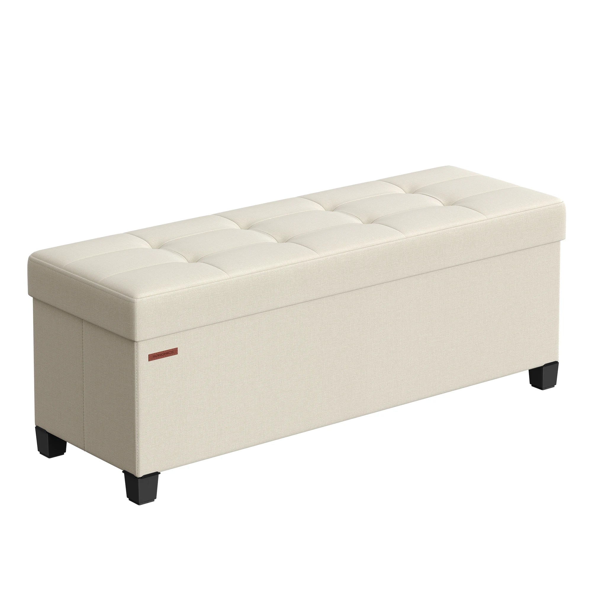 Foldable Storage Ottoman Bench with Legs, 43'' End of Bed Chest